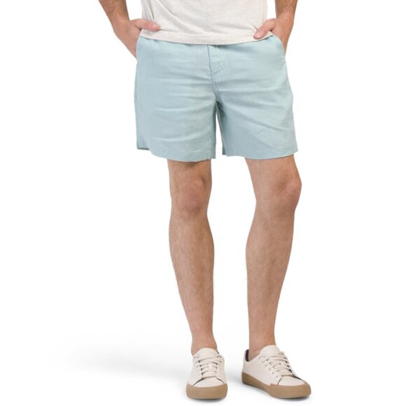 DANIEL HECHTER PARIS Blue Haze Linen Tailored Shorts - Picture 1 of 2